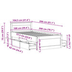 vidaXL Cadre de lit sans matelas avec tête de lit 100x200 cm bois pin