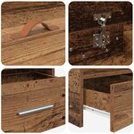 vidaXL Cadre de lit avec rangement Bois Ancien 100 x 200 cm