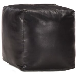 vidaXL Pouf 40 x 40 x 40 cm Noir Cuir véritable de chèvre