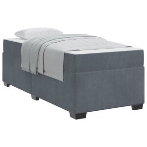 vidaXL Cadre de lit avec matelas Gris foncé 100 x 200 cm tissu