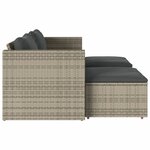 vidaXL Salon de jardin 5 Pièces avec coussins gris résine tressée acacia