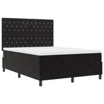 Lit Box Spring vidaXL avec Matelas Noir 140x190 cm Velours