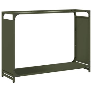 vidaXL Portant de bois chauffage vert olive 90x28x65 cm