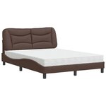 vidaXL Lit avec matelas marron 120x200 cm similicuir