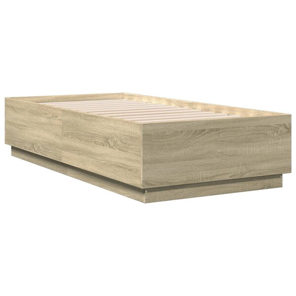 vidaXL Cadre de lit chêne sonoma 75x190 cm bois d'ingénierie