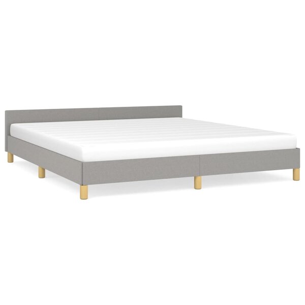 vidaXL Cadre de lit avec tête de lit Gris clair 180x200 cm