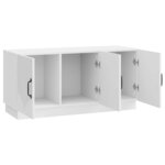 vidaXL Meuble TV Blanc brillant 99 x 34 5 x 47 cm Bois d'ingénierie
