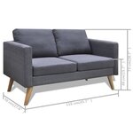 vidaXL Ensemble de canapés à 2 places et à 3 places Tissu Gris foncé