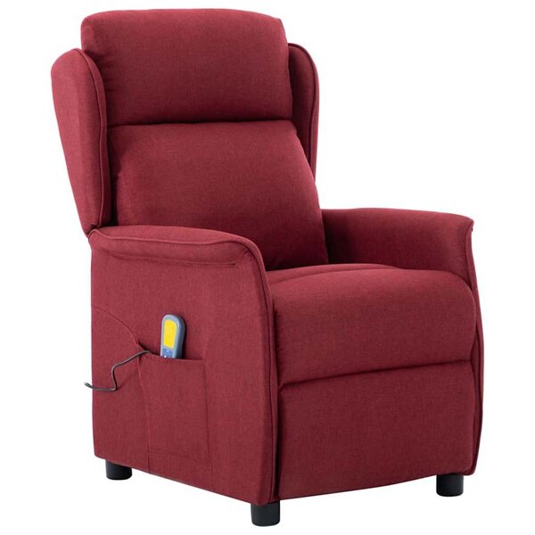 vidaXL Chaise de massage avec coussin Vin 67.5 x 93.5 x 101.5 cm tissu