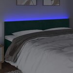 vidaXL Tête de lit à LED Vert foncé 200x5x78/88 cm Velours