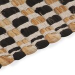 vidaXL Tapis de salle de bain tissés à la main Jute Naturel et Noir