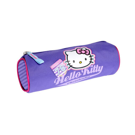 Hello kitty - trousse fourre tout - collection collège  violette