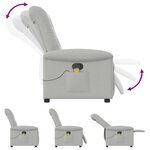 vidaXL Fauteuil de massage inclinable gris nuage tissu