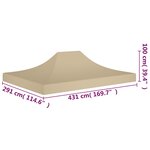 vidaXL Toit de tente de réception 4 5x3 m Beige 270 g/m²