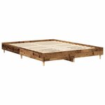 vidaXL Cadre de lit sans matelas vieux bois 140x200 cm bois ingénierie