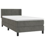 vidaXL Sommier à lattes de lit et matelas Gris foncé 90x200 cm Velours