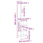 vidaXL Buffet haut Chêne fumé 34 5x34x180 cm Bois d'ingénierie