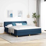 vidaXL Lit à ressorts avec matelas Bleu 180 x 200 cm tissu