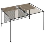 vidaXL Belvédère avec auvent rétractable 3x4x2 3 m Taupe 180 g/m²