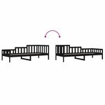 vidaXL Lit de jour sans matelas noir 80x200 cm bois de pin massif