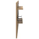 vidaXL Porte-manteau mural avec étagère avec stockage avec miroir Chêne artisan 90 x 10 x 50 cm