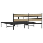 vidaXL Cadre de lit en métal sans matelas chêne sonoma 200x200 cm