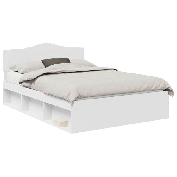vidaXL Cadre de lit Blanc 140 x 190 cm Bois de pin massif