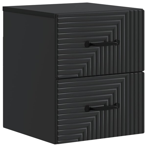 vidaXL Cabinet de chevet mural avec tiroir Noir 34 5 x 33 x 40 cm