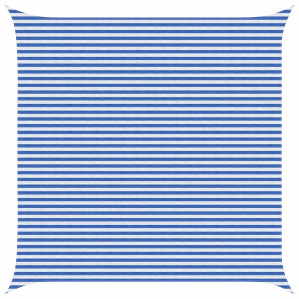 vidaXL Voile d'ombre Bleu et Blanc 5 x 5 m HDPE