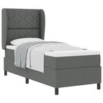 Lit Box Spring vidaXL avec Matelas en Gris Foncé  80x200 cm  Tissu