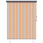 vidaXL Store Roulant Extérieur Manuel Jaune et bleu 200 x 250 cm tissu