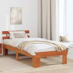 vidaXL Cadre de lit Marron 90 x 200 cm Bois de pin massif