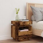 vidaXL Armoire de chevet avec lumières LED vieux bois 40x39x48 5 cm