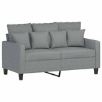 vidaXL Canapé à 2 places Gris clair 120 cm Tissu