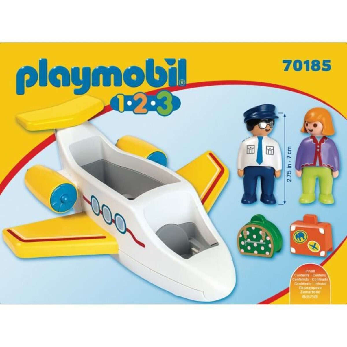 Playmobil 70185 - playmobil 1.2.3 - avion avec pilote et