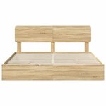 vidaXL Lit de Rangement Chêne Sonoma 180 x 200 cm Bois d'ingénierie