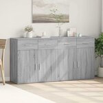 vidaXL Buffets 2 Pièces sonoma gris 79x38x80 cm bois d'ingénierie