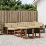 vidaXL Ensemble de canapés d'extérieur 9 Pièces Naturel et Beige