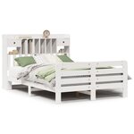 vidaXL Lit bibliothèque sans matelas blanc 150x200 cm bois pin massif