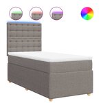 vidaXL Sommier à lattes de lit avec matelas Taupe 100x200 cm Tissu