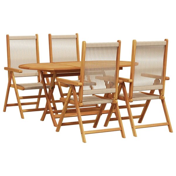 vidaXL Ensemble de salle à manger pour jardin 5 Pièces Beige