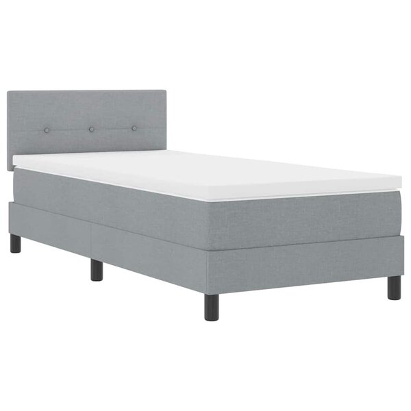 vidaXL Lit à ressorts avec matelas Gris clair 90 x 200 cm tissu