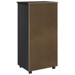 vidaXL Cabinet roulant Noir 53 x 39 x 103 cm Bois de Pin Massif