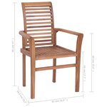 vidaXL Chaises à manger lot de 4 avec coussins anthracite Bois de teck