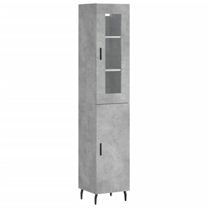 vidaXL Buffet haut Gris béton 34 5x34x180 cm Bois d'ingénierie
