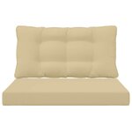 vidaXL Coussin de canapé d'extérieur 2 Pièces Beige Polyester