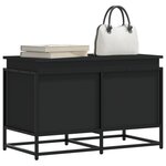 vidaXL Boîte de rangement avec couvercle noir bois d'ingénierie