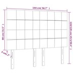 vidaXL Tête de lit à LED Vert foncé 144x5x118/128 cm Velours