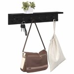 vidaXL Porte-manteau mural avec étagère Chêne noir 60 x 10.5 x 10.5 cm