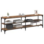 vidaXL Meuble TV Bois Ancien 160 x 30 x 50 cm Bois d'ingénierie et fer